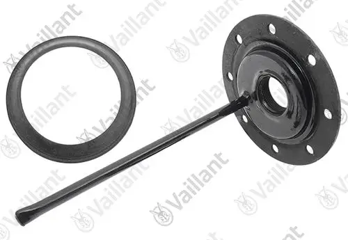 Vaillant-Produkt bestehend aus einem Runddeckel und einer Dichtung, kombiniert mit einer geraden Stange, die für einen spezifischen Einsatzzweck konstruiert ist.